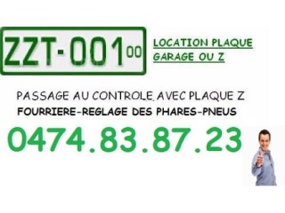 Location plaque garage Z ou V pour Bruxelles et périphérie