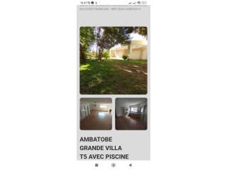 AMBATOBE GRANDE VILLA F5 DE STANDING AVEC GRAND JARDIN ARBORÉ ET PISCINE DANS UNE RÉSIDENCE SÉCURISÉE À 2 MINUTES DU LYCÉE FRAN